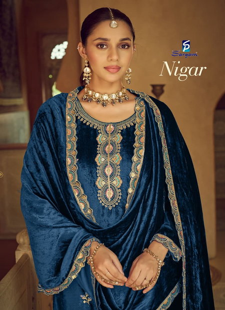 Nigar By Sargam Pure Viscose Velvet Dress Material Wholesalers In Surat
